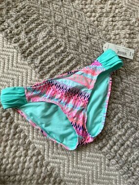 Arizona juniors M Aqua Pink Patterned Women's S Bikini Bottoms nwt